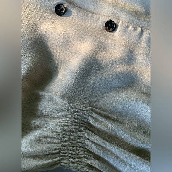 Banana Republic Sand Tan Shirt Dress XL Tall Button Down Short Sleeve Maxi - Picture 8 of 11